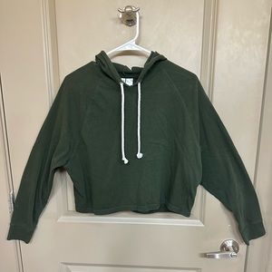 H&M Cropped Fleece Hoodie